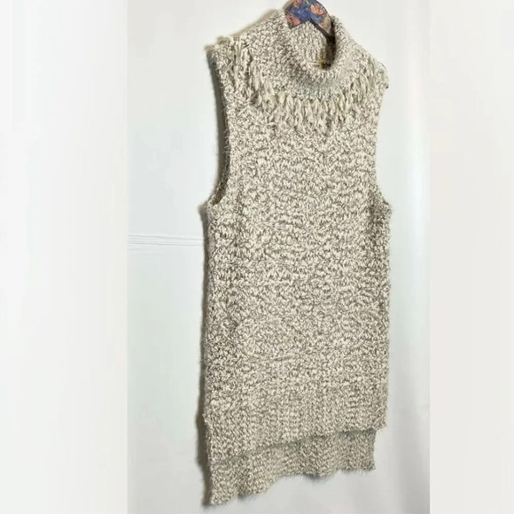 Umgee | Sweater Dress Chunky Knit Sleeveless High Low Hem Turtleneck BUTTER SOFT - Picture 3 of 7